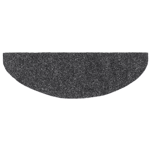 15 db öntapadós lépcsőszőnyeg, 65 x 21 x 4 cm, sötétszürke, nagy félkör alakú