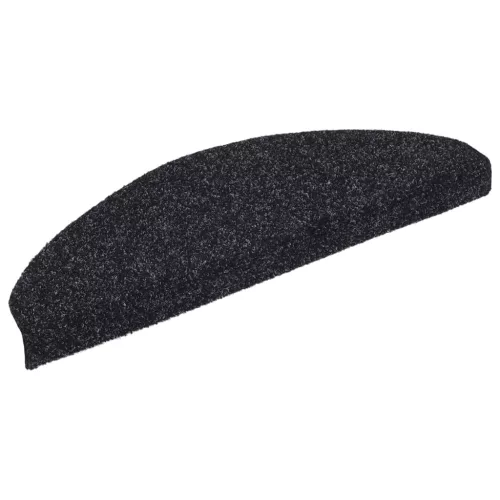 15 db öntapadós lépcsőszőnyeg, 65 x 21 x 4 cm, fekete, félkör alakú, nagy