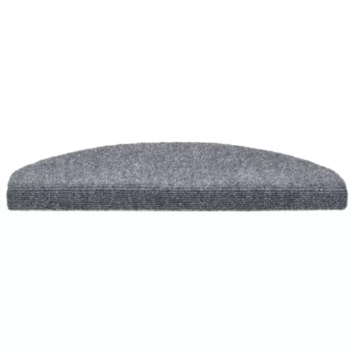 15 db öntapadós lépcsőszőnyeg 65 x 21 x 4 cm világosszürke félkör alakú nagy