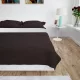 Krémszínű/barna kétoldalas steppelt ágytakaró 230 x 260 cm