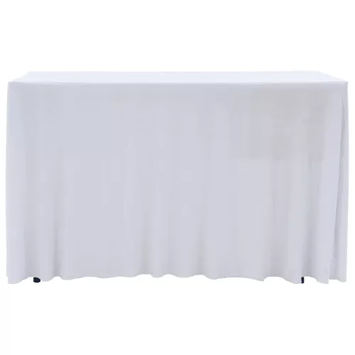 2 darab fehér sztreccs asztalszoknya 120 x 60,5 x 74 cm