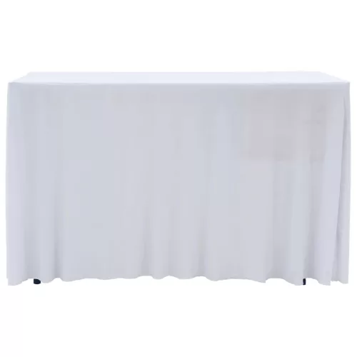 2 darab fehér sztreccs asztalszoknya 183 x 76 x 74 cm