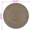 Szürke kézzel font kör alakú jutaszőnyeg 150 cm