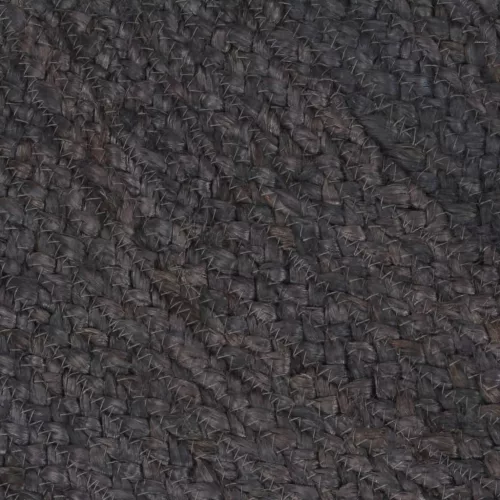 Sötétszürke kézzel font kör alakú jutaszőnyeg 90 cm
