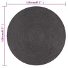 sötétszürke kézzel font kör alakú jutaszőnyeg 120 cm