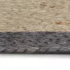 Sötétszürke szélű kézzel font jutaszőnyeg 150 cm