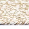 Fehér és természetes színű kézzel font jutaszőnyeg 90 cm