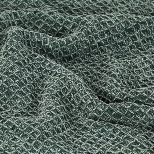 Sötétzöld pamutpléd 125 x 150 cm