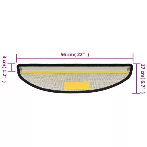 15 db antracitszürke félkör alakú lépcsőszőnyeg 56 x 17 x 3 cm
