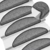 15 db sötétszürke félkör alakú lépcsőszőnyeg 56 x 17 x 3 cm