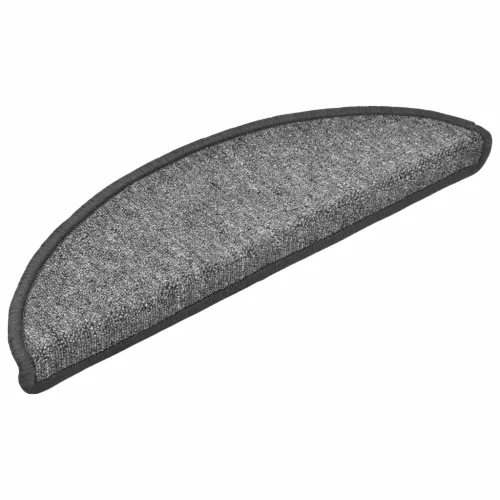 15 db sötétszürke félkör alakú lépcsőszőnyeg 56 x 17 x 3 cm