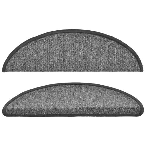 15 db sötétszürke félkör alakú lépcsőszőnyeg 56 x 17 x 3 cm