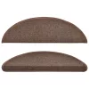 15 db lépcsőszőnyeg 56 x 17 x 3 cm kávébarna félkör alakú lépcsőszőnyeg
