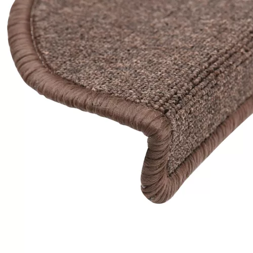 15 db lépcsőszőnyeg 56 x 17 x 3 cm kávébarna félkör alakú lépcsőszőnyeg