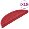 15 db lépcsőszőnyeg 56 x 17 x 3 cm piros félkör alakú