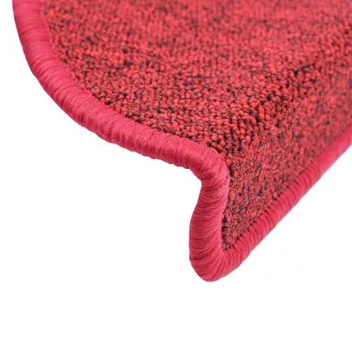 15 db lépcsőszőnyeg 56 x 17 x 3 cm piros félkör alakú
