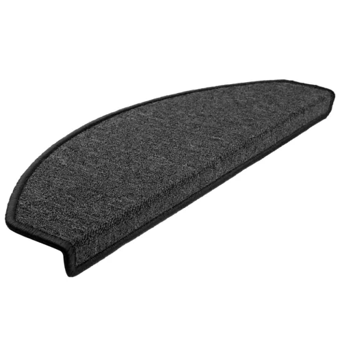 15 db antracitszürke félkör alakú lépcsőszőnyegek 65 x 24 x 4 cm