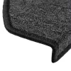 15 db antracitszürke félkör alakú lépcsőszőnyegek 65 x 24 x 4 cm
