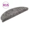 15 db szürke félkör alakú lépcsőszőnyeg 56 x 17 x 3 cm