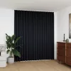 Fekete sötétítőfüggöny kampókkal 290 x 245 cm