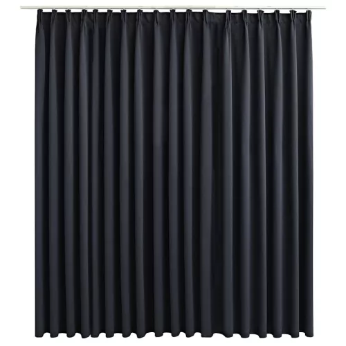 Fekete sötétítőfüggöny kampókkal 290 x 245 cm