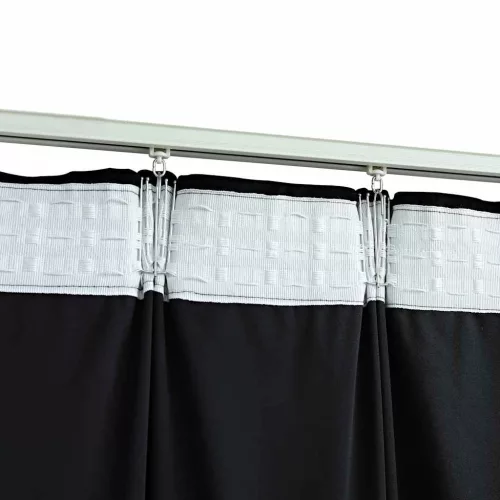 2 db fekete bársony sötétítőfüggöny kampókkal 140 x 175 cm