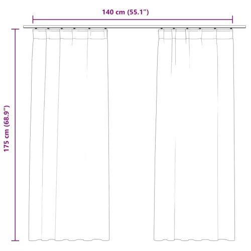 2 db fekete bársony sötétítőfüggöny kampókkal 140 x 175 cm