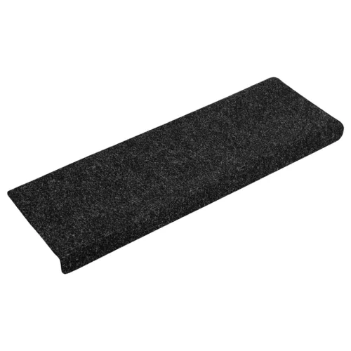 15 db öntapadós lépcsőszőnyeg, 65 x 21 x 4 cm, fekete, téglalap alakú széllel