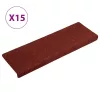 15 db öntapadós lépcsőszőnyeg 65 x 21 x 4 cm bordói piros téglalap alakú széllel