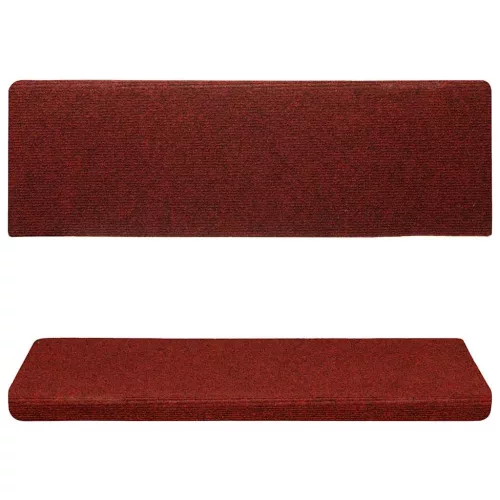 15 db öntapadós lépcsőszőnyeg 65 x 21 x 4 cm bordói piros téglalap alakú széllel