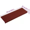 15 db öntapadós lépcsőszőnyeg 65 x 21 x 4 cm bordói piros téglalap alakú széllel