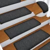 15 db lépcsőszőnyeg 65 x 21 x 4 cm antracit téglalap alakú széllel