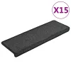 15 db lépcsőszőnyeg 65 x 21 x 4 cm antracit téglalap alakú széllel