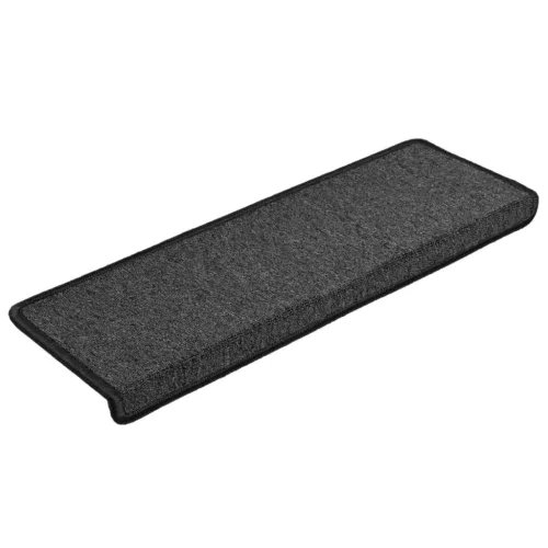 15 db lépcsőszőnyeg 65 x 21 x 4 cm antracit téglalap alakú széllel