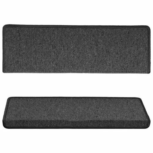 15 db lépcsőszőnyeg 65 x 21 x 4 cm antracit téglalap alakú széllel