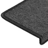 15 db lépcsőszőnyeg 65 x 21 x 4 cm antracit téglalap alakú széllel