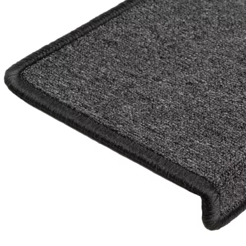 15 db lépcsőszőnyeg 65 x 21 x 4 cm antracit téglalap alakú széllel