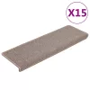 15 db világosbarna, téglalap alakú szélű lépcsőszőnyeg 65 x 21 x 4 cm