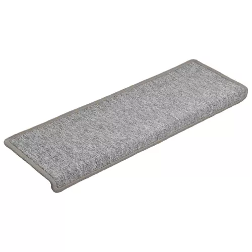 15 db világosszürke lépcsőszőnyeg, téglalap alakú széllel, 65 x 21 x 4 cm