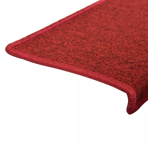 15 db lépcsőszőnyeg 65 x 21 x 4 cm piros téglalap alakú széllel