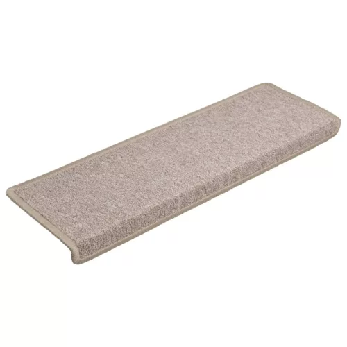 15 db lépcsőszőnyeg 65 x 21 x 4 cm bézs téglalap alakú széllel