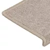15 db lépcsőszőnyeg 65 x 21 x 4 cm bézs téglalap alakú széllel