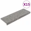 15 db szürke lépcsőszőnyeg, téglalap alakú széllel, 65 x 21 x 4 cm