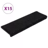 15 db fekete, téglalap alakú szélű lépcsőszőnyeg 65 x 21 x 4 cm