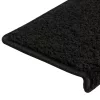 15 db fekete, téglalap alakú szélű lépcsőszőnyeg 65 x 21 x 4 cm