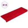 15 db piros, téglalap alakú szélű lépcsőszőnyeg 65 x 21 x 4 cm