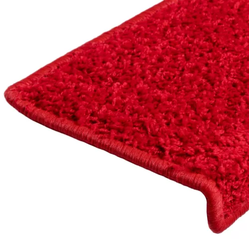 15 db piros, téglalap alakú szélű lépcsőszőnyeg 65 x 21 x 4 cm