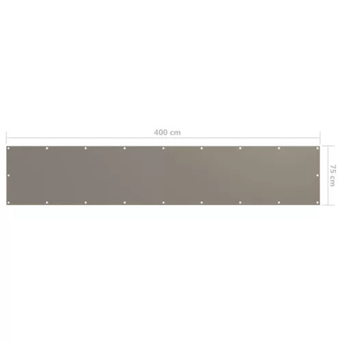 Tópszínű oxford-szövet erkélynapellenző 75 x 400 cm