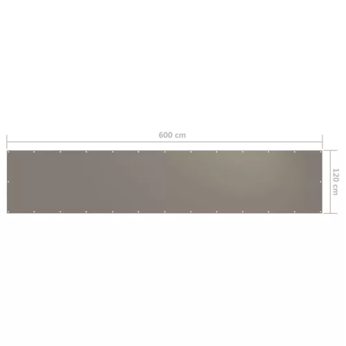 Tópszínű oxford-szövet erkélyparaván 120 x 600 cm