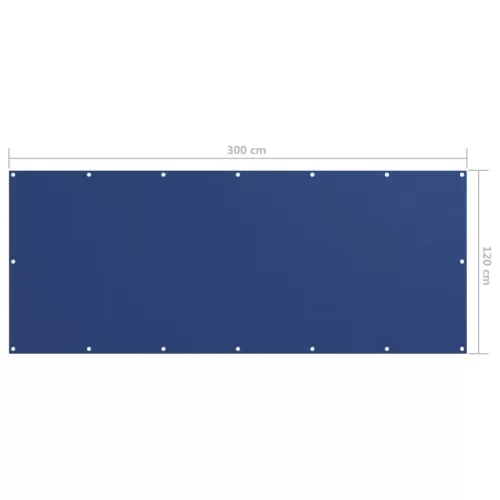 Kék oxford-szövet erkélyparaván 120 x 300 cm